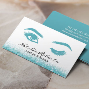 Carte De Visite Eyelash Extensions Wink Eye Turquoise Parties scin