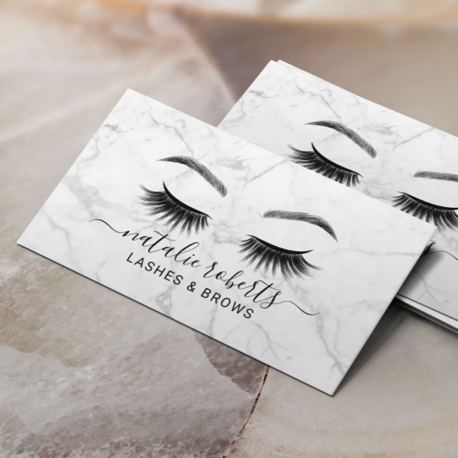 Carte De Visite Eyelash Maquillage Artiste Lashes & Bross Salon Ma (Créateur téléchargé)