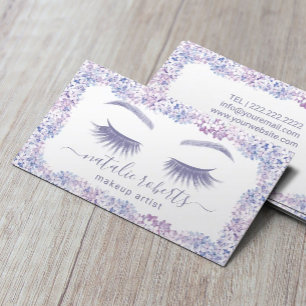 Carte De Visite Eyelash Maquillage Artiste Lavande Floral Beauté S