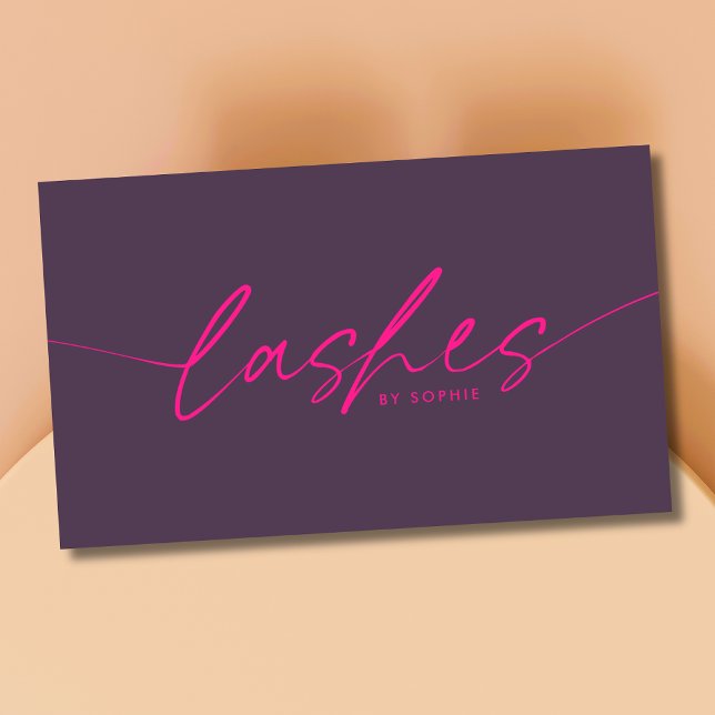 Carte De Visite Eyelash rose violet tendance Lashes (Créateur téléchargé)