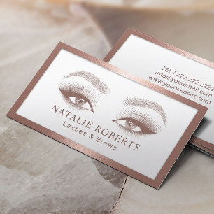 Carte De Visite Eyelash Salon Lashes Maquillage Artiste Rose Gold