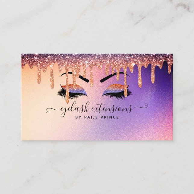 Carte De Visite Eyelash Technicien - Lash Stylist Parties scintill (Devant)