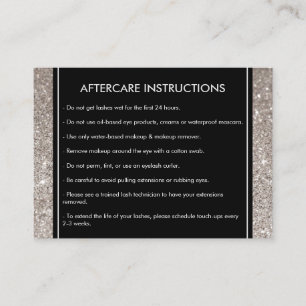 Carte De Visite Eyelashes avec Parties scintillant en argent Salon