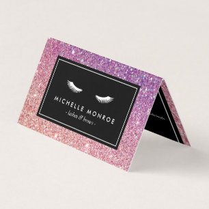 Carte De Visite Eyelashes avec Parties scintillant violet/rose Sal