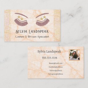 Carte De Visite Eyelashes Gold & Rose Gold Parties scintillant et 