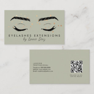 Carte De Visite Eyelashes Minimalistes Extensions Salon Foil Étoil