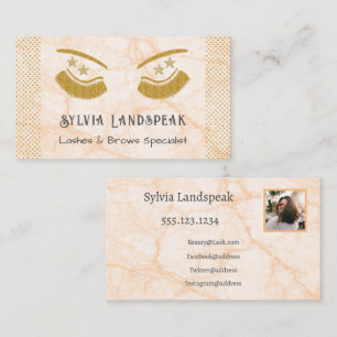 Carte De Visite Eyelashes Parties scintillant Or & Photo