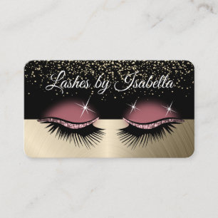 Carte De Visite Eyelashes - Parties scintillant or Rose