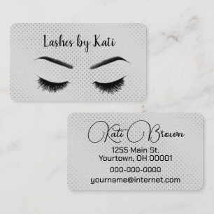 Carte De Visite Eyelashes Sur Points Argent