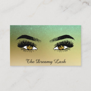 Carte De Visite *~* Eyes Parties scintillant or Lashes QR Brows Ex