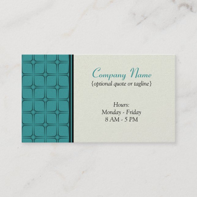 Carte de visite Fab rétro, Turquoise (Devant)