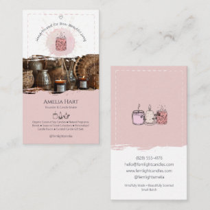 Carte De Visite Fabricant de bougies Blush avec photographie perso