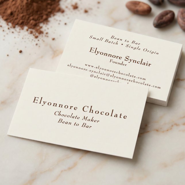 Carte De Visite Fabricant de chocolat de Bean to Bar Serif Editori (Créateur téléchargé)