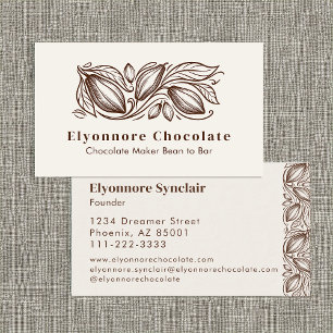 Carte De Visite Fabricant de chocolat de fève à barre Élégant Desi