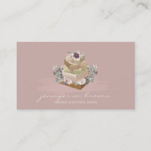 Carte De Visite Fabrication de savon floral beige rose