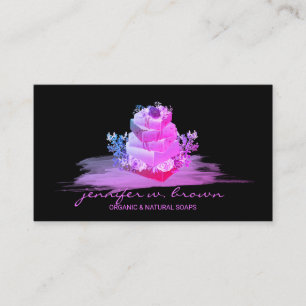 Carte De Visite Fabrication de savon floral noir violet