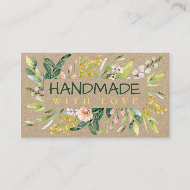 Carte De Visite Fabriqué à la main avec l'arrangement Love Kraft S (Devant)