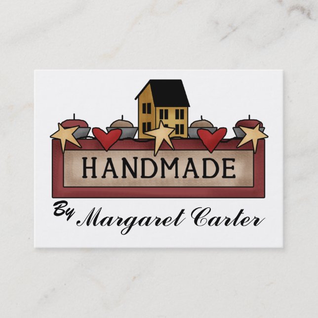 Carte De Visite Fabriqué à la main - Tricot (Devant)