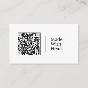 Carte De Visite Fabriqué avec cœur Code QR et logo personnalisab
