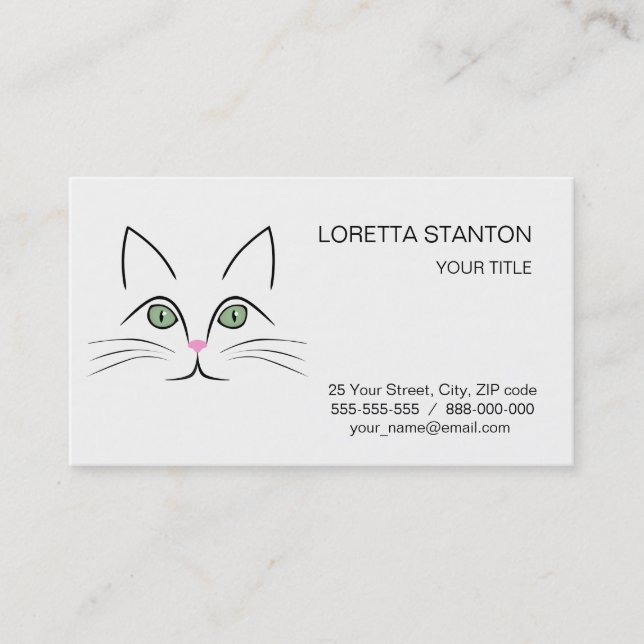 Carte De Visite Face de chat (Devant)