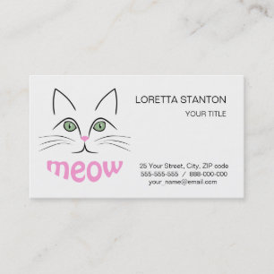 Carte De Visite Face de chat