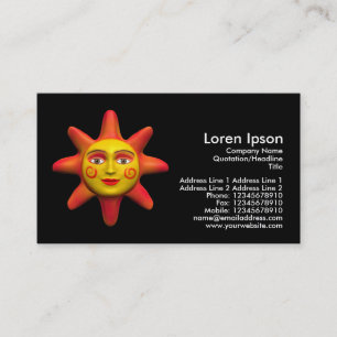 Carte De Visite Face Soleil - Noir