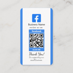 Carte de visite Facebook bleu avec code QR