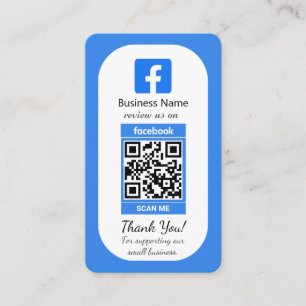 Carte de visite Facebook bleu avec code QR