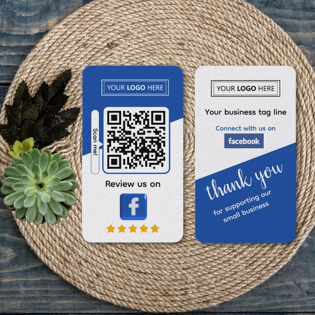 Carte De Visite Facebook Business Review avec code QR (Facebook review request cards)