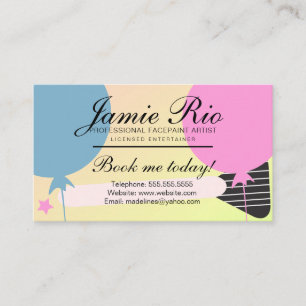 Carte De Visite Facepainter Facepainter Corps Artiste Brush Balloo