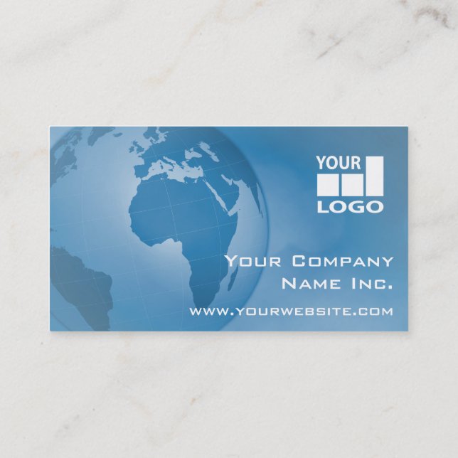 Carte De Visite Facile ajoutez votre bleu d'entreprise global de (Dos)