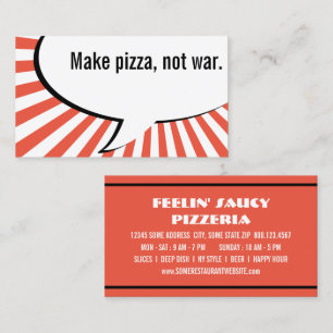 Carte De Visite faire de la pizza pas la guerre