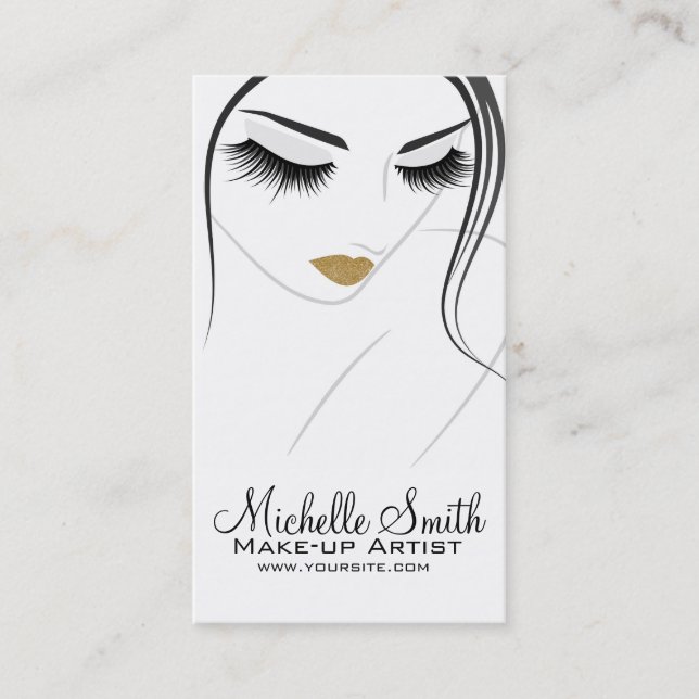 Carte De Visite Faire face à de longs cils Lash Extensions (Devant)