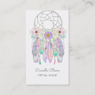 Carte De Visite Fairy Dream Catcher Boho Flèches Plumes Business