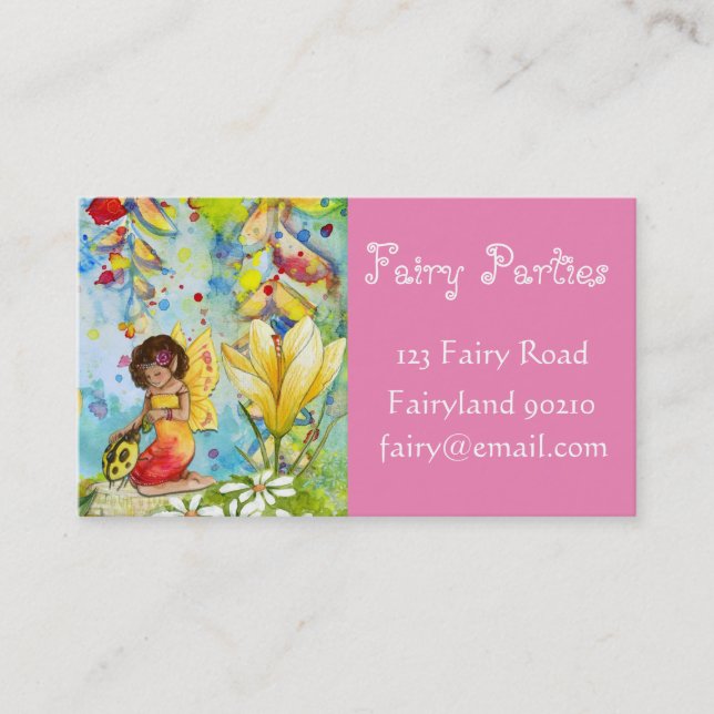 Carte De Visite Fairy Party Planner Fairy parties affaires (Devant)