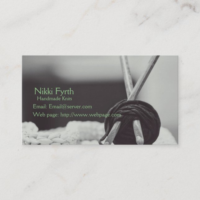 Carte de visite fait main de Knits (Devant)