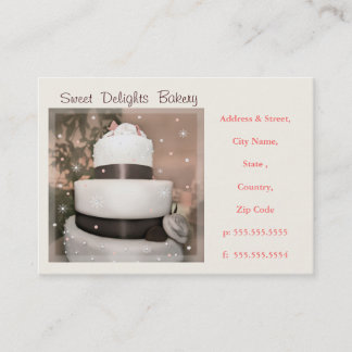 Carte de visite fait sur commande de gâteaux de