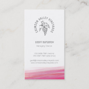 Carte de visite fait sur commande de vin rouge de