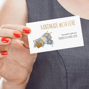 Carte De Visite Faite à la main avec l'artisanat en fils d'amour
