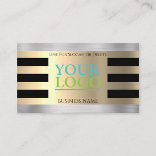 Carte De Visite Faites vous-même votre logo, photo, or jaune, arge