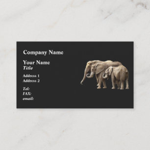 Carte De Visite Famille d'éléphants