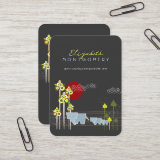 Carte De Visite Famille D'Éléphants Whimsical Dans La Forêt Et Le