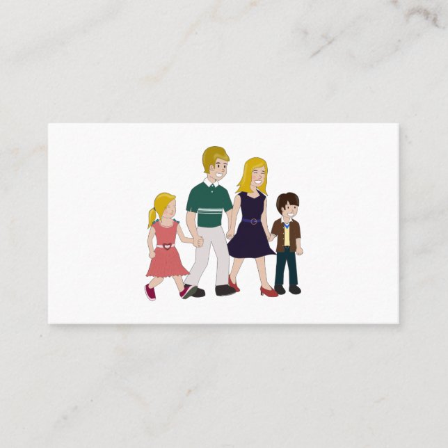 Carte De Visite Famille ridiculement heureuse (Devant)