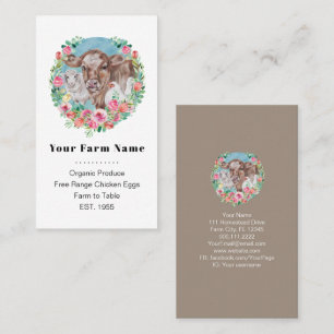 Carte De Visite Family Farm Homestead Chicken Cow Market Garden