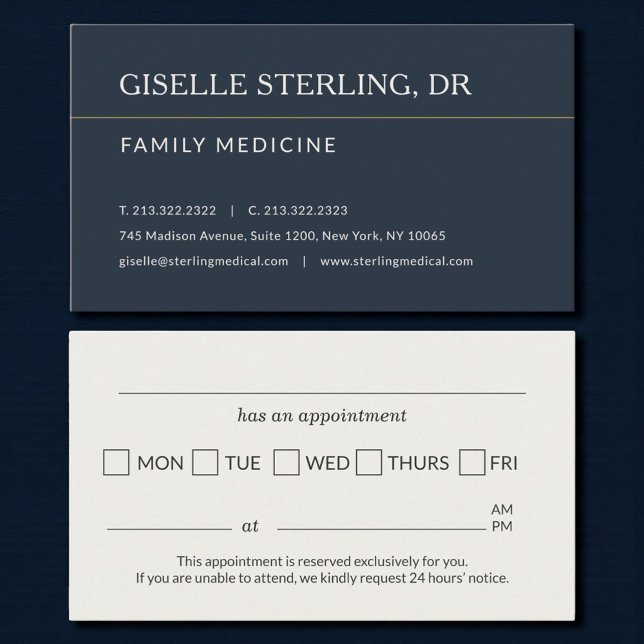 Carte De Visite Family Medicine Doctor Office Appointment Reminder (Créateur téléchargé)