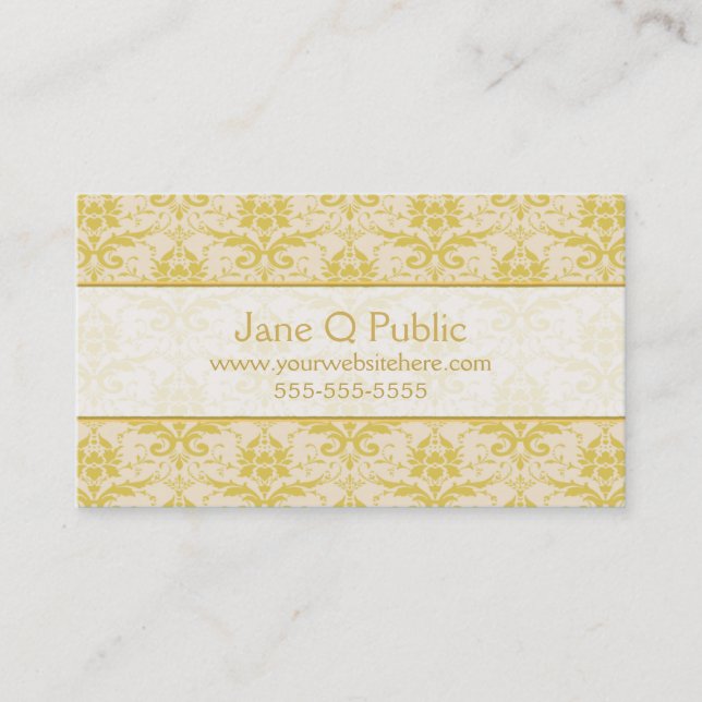 Carte De Visite Fancy Gold Damask (Devant)