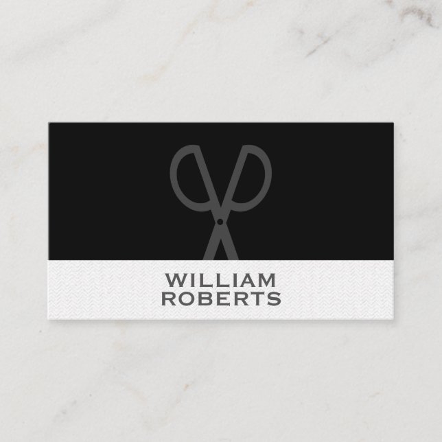 Carte De Visite Fancy Monogram Wavy Salon Shears (Devant)
