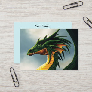 Carte De Visite Fantaisie de dragon vert émeraude majestueux