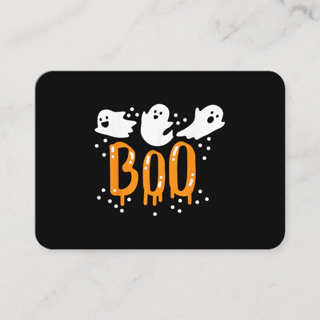 Carte De Visite Fantôme d'Halloween Chou Mignon (Devant)