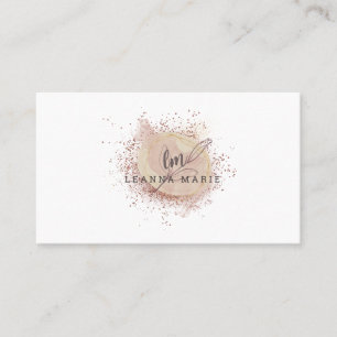 Carte De Visite Fard à joues pailleté or rose moderne aquarelle